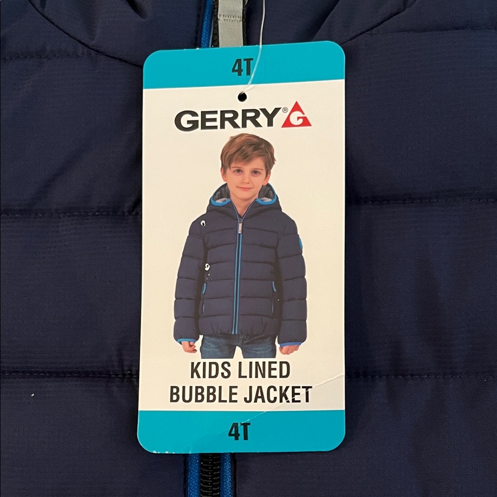 NWT Gerry Weber Kids Boys Lined Navy Hooded Bubble Jacket Size 4 T